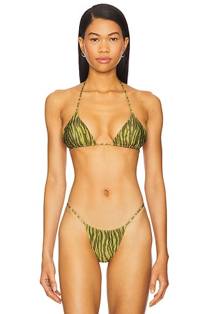 Mary Printed Triangle Bikini Top Indah